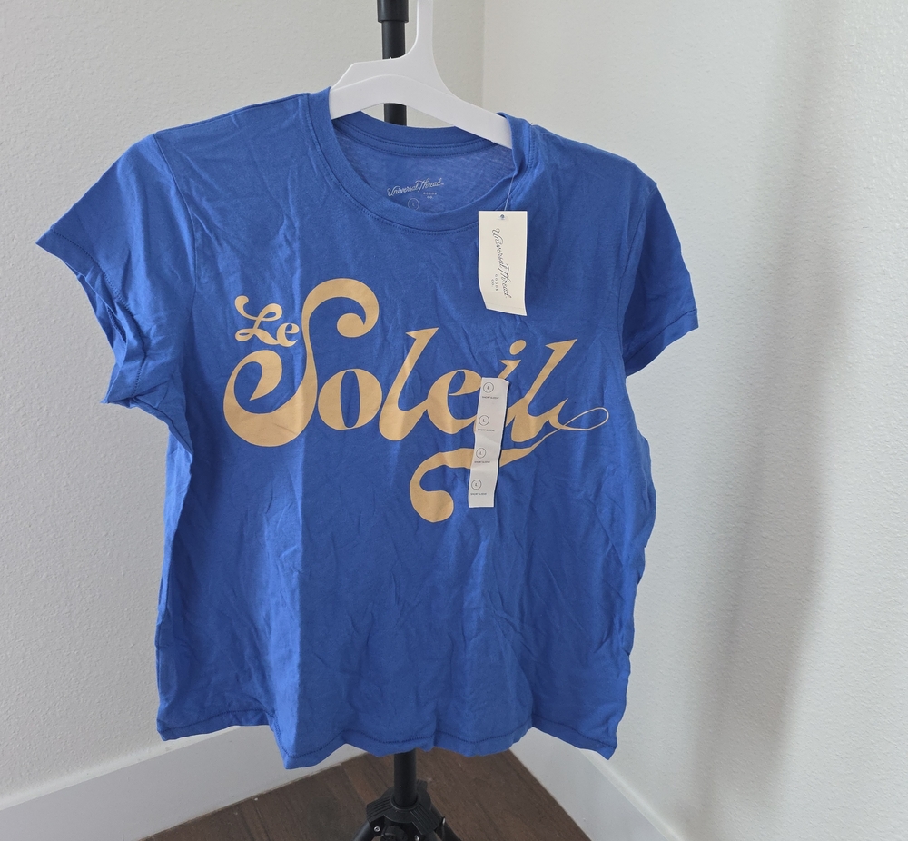 Universal Thread Royal Blue Short Sleeve Tee with Gold Script